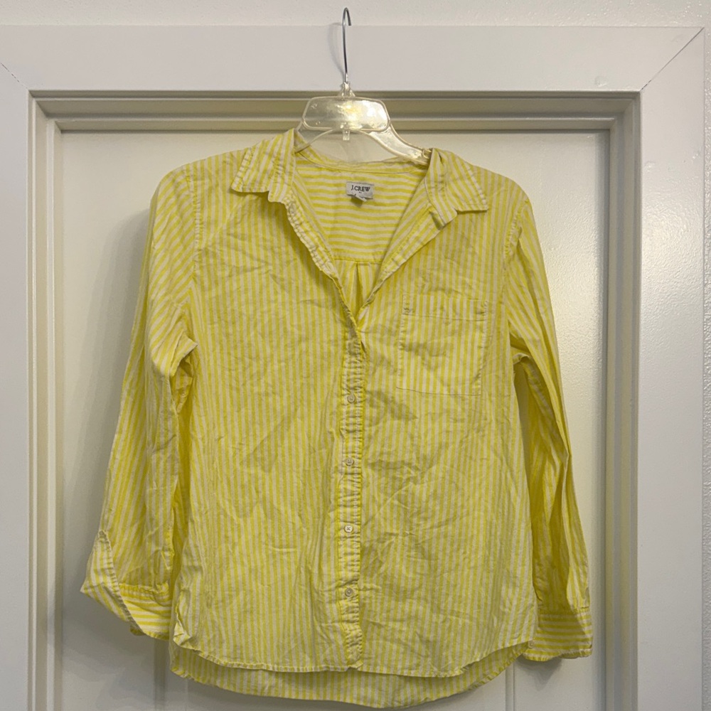J. Crew Lemon Striped Shirt